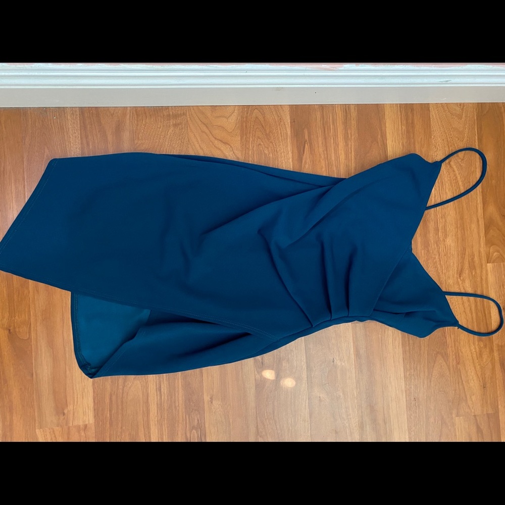 Blue dress with leg slit